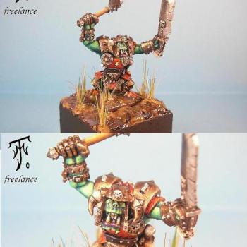 fantasy ork warrior crossing a swamp by ARIAKAS