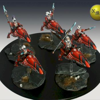 Eldar Saim-Hann Farseer and Warlocks on jetbikes by nels0nmac