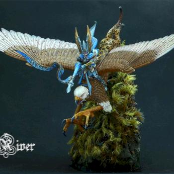 High Elf Prince on Griffon by HopeRiver