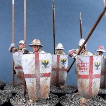 28mm Claymore Castings French/Italian/Genoese Pavisers by avalonindustries2040