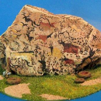 Cave wall with cave painter by ccerra