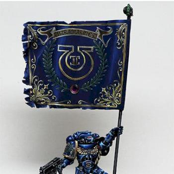 Ultramarines standard bearer Space marine by andywardle