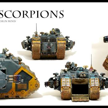 Red Scorpions Land Raider Redeemer by Relaxdesign minis