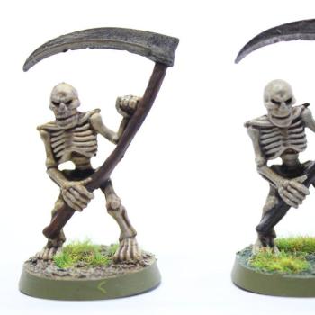 Two HeroQuest Skeletons by Chickje