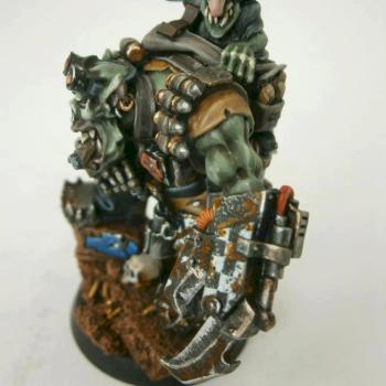 Gretchin in Ork's back pack. by scablifter