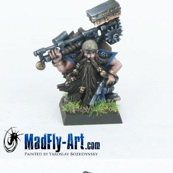 Dwarf Master Engineer with Great Weapon by MadFlyArtStudio