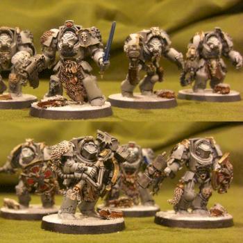 Space Wolf Wolf guard squad in Termi armor by Zaymeal