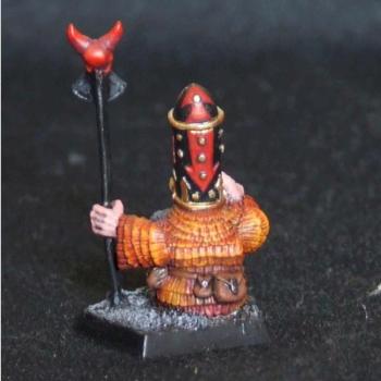 Chaos Dwarf Standard Bearer by heleanor