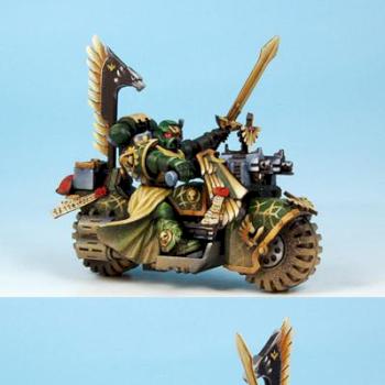 Warhammer 40K Dark Angels Lord on Bike by rene
