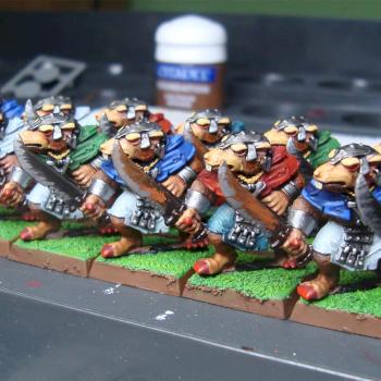 Skaven clanrats 1990`s plastic kit in 1990`s color scheme by edinko