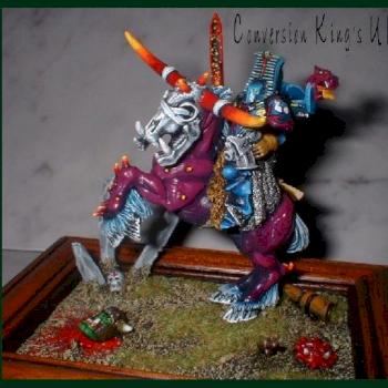 Converted Thousand Son's Chaos Sorcrer On Deamon Steed  *Repost* by neil thomas