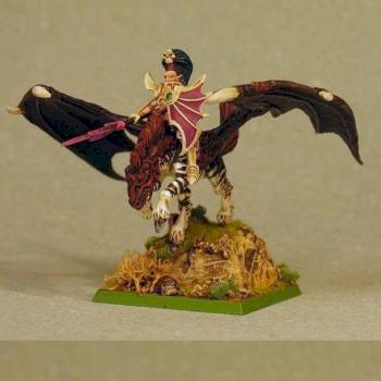 noble elfe noir sur pégase by caracolito