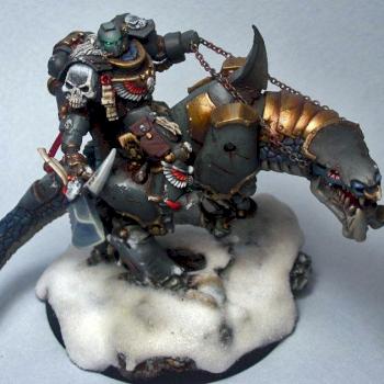 Space marine on Juggernaught by jinn