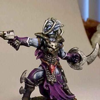 Drow fighter, with hand crossbow. by SiRiS
