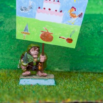 Halfling army standard bearer by David Kolacinski