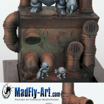 Karabidae & Krapbots Diorama Closeup by MadFlyArtStudio