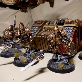 Adeptus Custodes Squad with Forgeworld Mk2 Land Raider by RStevenson