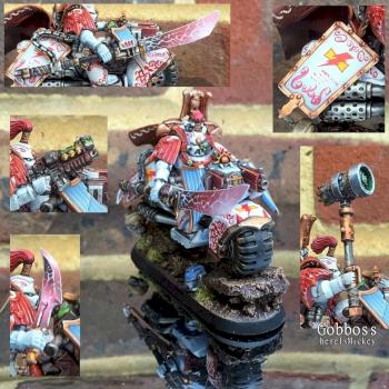 Space Marines White Scars Chapter Master / Captain On Bike by GobBoss