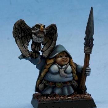 Female Dwarf Warrior painted miniature by superbug983