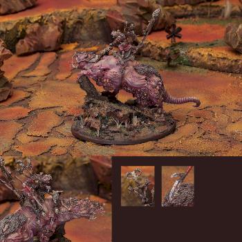 Skaven warlord on brood horror by Flasher