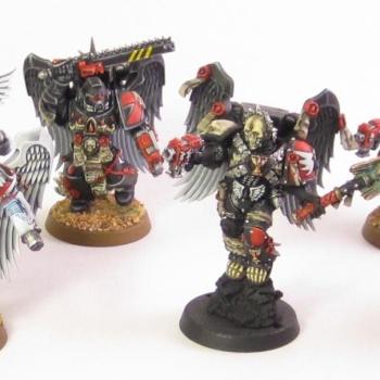 Blood Angels Death Company with Chaplain Lemartes and Priest by eeeealmo