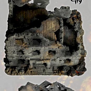 MULTIPLE BURNED BUILDING BOX I w40k, mordheim scenery terrain by studiolevel