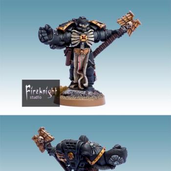 SPACE MARINES CHAPLAIN WITH CROZIUS AND POWER FIST by Fireknight