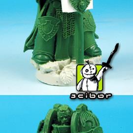 Science Fiction Knight Greenstuff Sculpture by Scibor
