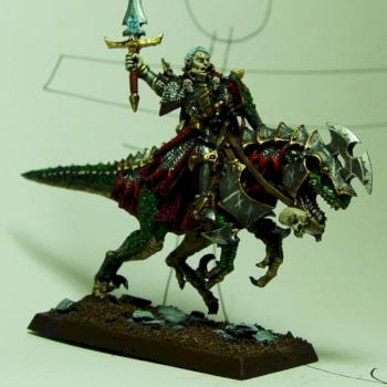 Dark Elf Lord on Cold One by cyphercodicer1983