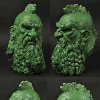 Dwarf Bust Green by Scibor