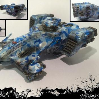Tau Empire Devilfish Transport with Blue Digital Camouflage by cjchestnut
