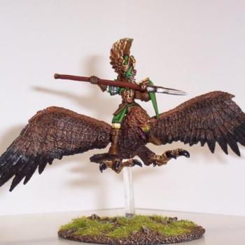Wood Elf Lord on Great Eagle by tuladin solfaelen