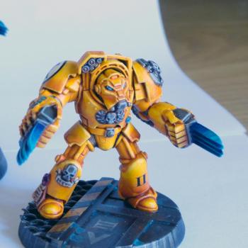 Imperial Fists Assault Terminators by GhiaccioloPainting