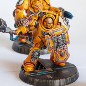 Imperial Fists Assault Terminators Sergeant by GhiaccioloPainting
