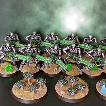 Necron Warriors and scarabs by pesadilla