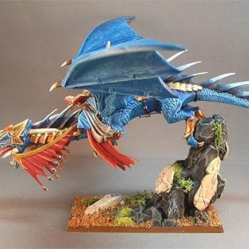 High Elf Mage On Dragon 2 by Miniature Art Studio