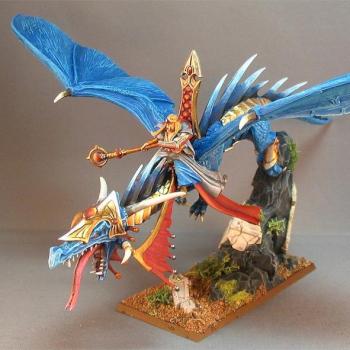 High Elf Mage On Dragon 1 by Miniature Art Studio