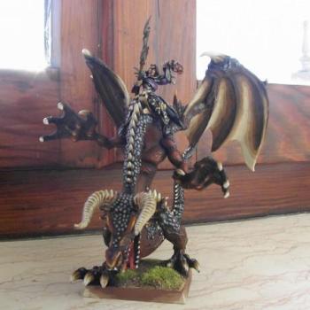 Warhammer Well Painted Lord Dark Elves on Dragon by AM Studio