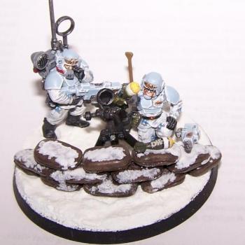 Imperial Guard mortar team in winter camo by moon46