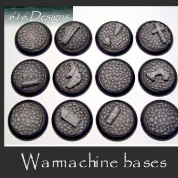12 x round small scenic ruins resin bases unpainted by E616