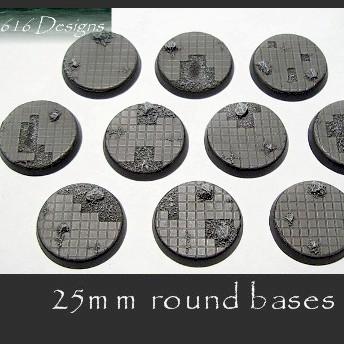 10 x 25mm round scenic city resin bases unpainted by E616