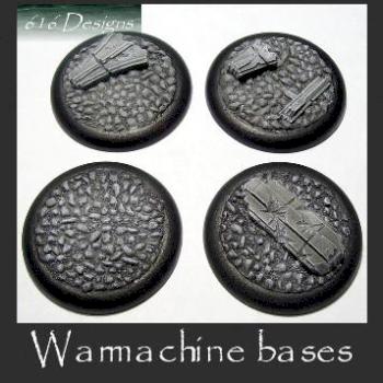 4 x round medium scenic ruins resin bases unpainted by E616