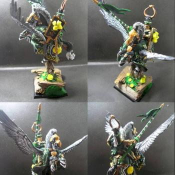 Warhammer Bretonnian Pegasus Knight of Summer Green by tinman755