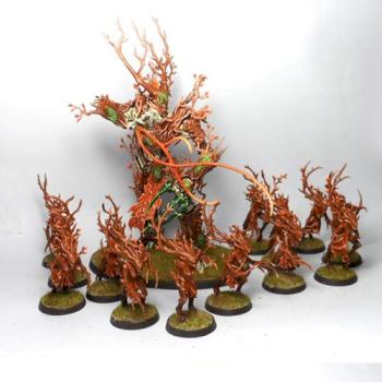 aos four season sylvaneth treelord and dryads by passinghunter