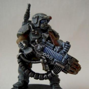 Kasrkin with plasma gun by Stasiu