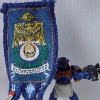 Ultramarines 2nd company standard bearer by Stasiu