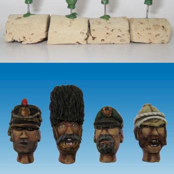 Set of four 54mm head swaps by Hayter Minifigures