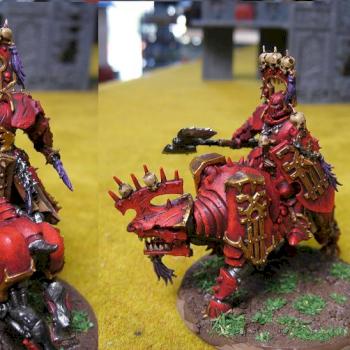 CONDOTTIERO DI KHORNE SU JUGGERNOUGHT by Mauro Bertulazzi