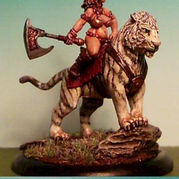 Barbarian Libby and her magnificent Snow Tigress by smilie23