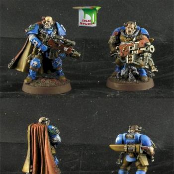 Sergeant Telion and Scout with Heavy bolter by Idler studio